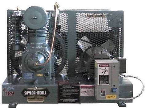 Saylor Beall Base Mounted Industrial Air Compressor 1 Phase Electric