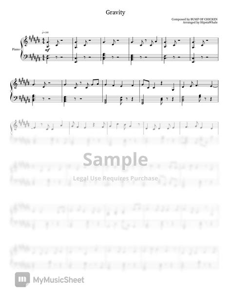 Bump Of Chicken Gravity Sheets By Caazi Piano Sheets