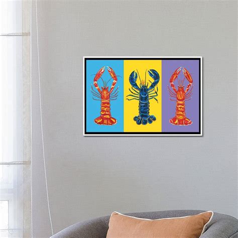 Icanvas Lobster Love Pop Art By Alice Straker Framed Canvas Print Bed Bath And Beyond 36705205