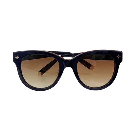 Louis Vuitton Monogram Round Sunglasses Black For Women