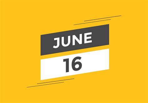 june 16 calendar reminder. 16th june daily calendar icon template ...