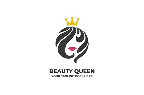 Logo De Silhouette De Femme Reine De Beaut Vecteur Premium