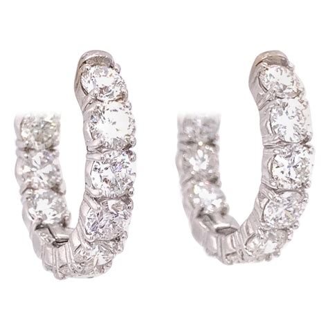 Tiffany And Co Diamond Hoop Earrings At Stdibs Tiffany Diamond Hoop