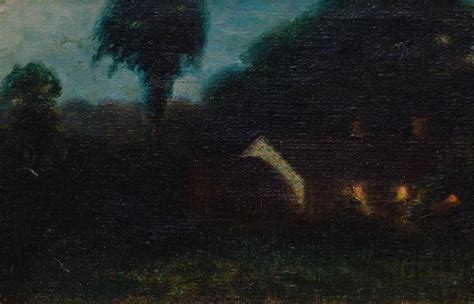 Lot Will Hutchins American 1878 1945 Cabin At Dusk Oil On Canvas