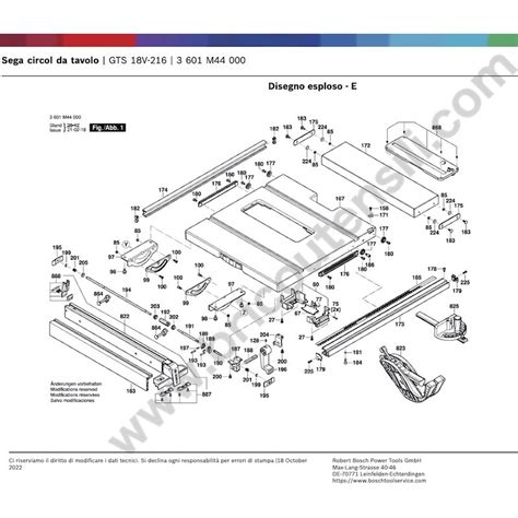 Ricambi Bosch Per Sega Circolare Da Tavolo GTS 18V 216