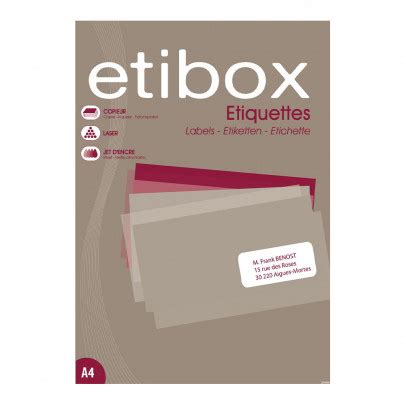 ETIBOX 1600 étiquettes blanches autocollantes 105 x 37 mm Chez