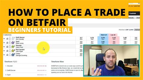 How To Place A Basic Trade On Betfair Exchange Beginners Tutorial