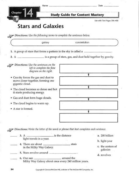 Stars Galaxies And The Universe Worksheet Printable And