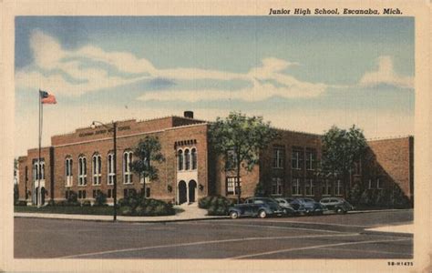 Junior High School Escanaba, MI Postcard