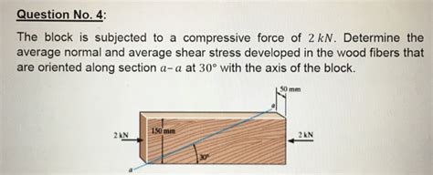 Answered Question No The Block Is Subjected To A Compr