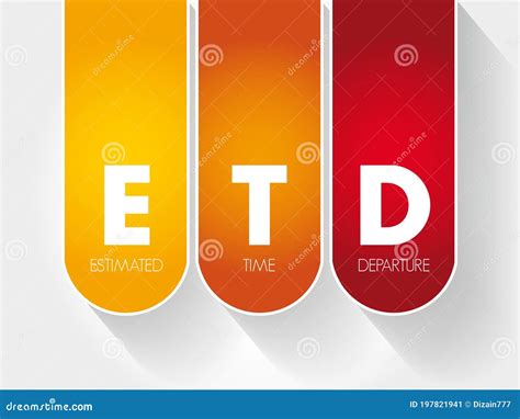 ETD - Estimated Time of Departure Acronym Stock Illustration - Illustration of definition, delay ...