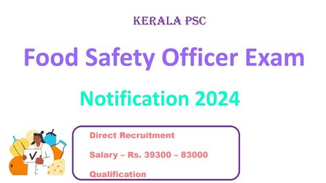 Kerala Psc Food Safety Officer Exam Notification Kerala Psc