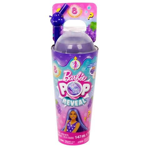 Barbie Pop Reveal Fruit Series Grape Fizz Scented Doll And Surprises