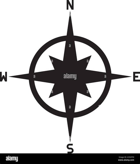 Kompass Silhouette Stil Icon Design Werkzeug Navigation Lage Nord Süd