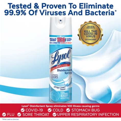 Lysol Disinfectant Spray Sanitizing Antibacterial Spray Crisp Linen 38 Oz 2 Pack Of 19 Oz