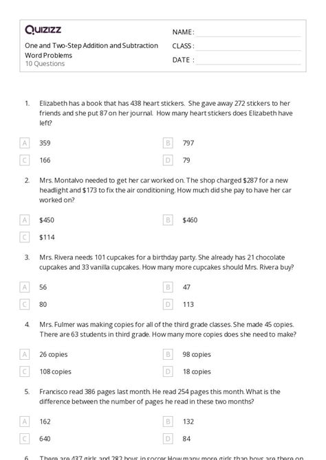 50 Subtraction Word Problems Worksheets For Kindergarten On Quizizz Free And Printable