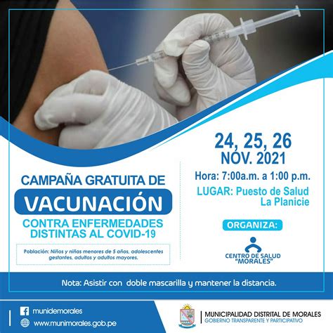 Campaña gratuita de vacunacion 2021 Campañas Municipalidad