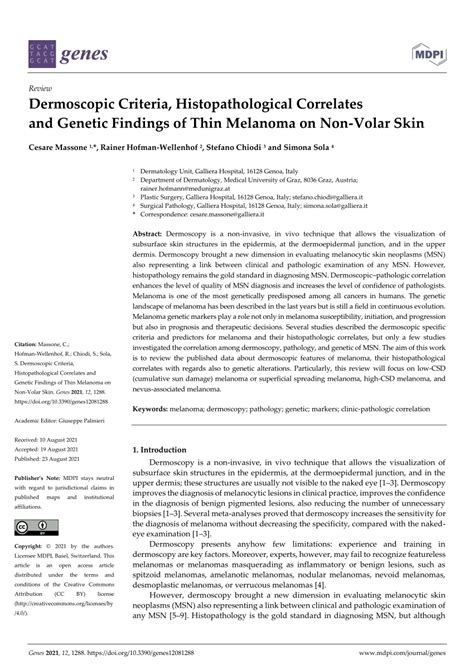 Pdf Dermoscopic Criteria Histopathological Correlates And Genetic