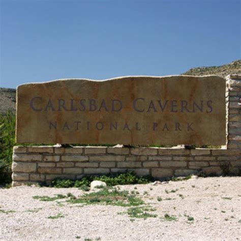 The Sign For Caribad Caverns National Park