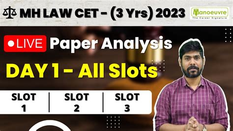 MH LAWCET 3 YRS 2023 Day 1 All Slots 1 2 3 Live Paper