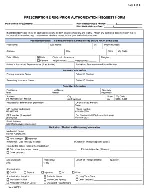 Fillable Online Copy Of California Prior Auth Request Form With