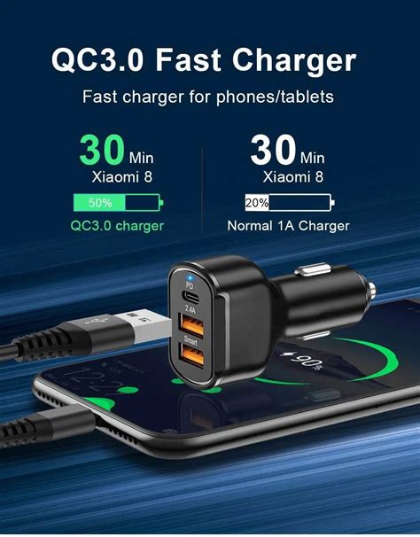 W Fast Charging Port Type C Pd Usb Car Charger Purified Nz