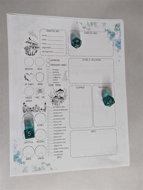 Dnd 5e Circle Of Spores Character Sheet Druid Dungeons And Etsy Hong Kong