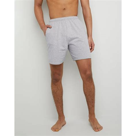 Hanes Essentials Mens Cotton Shorts With Pockets 7 5 Light Steel 2xl