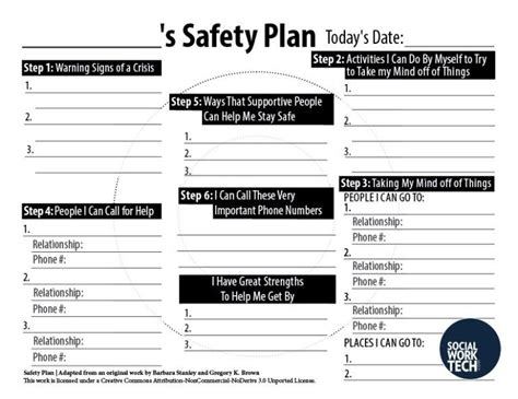 Safety Planning Therapy Worksheet