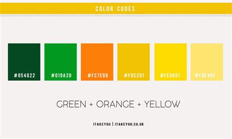 Green Orange and Yellow Color Scheme I Take You | Wedding Readings ...