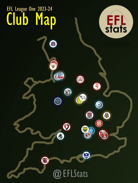 2023-24 League One Club Map : r/LeagueOne