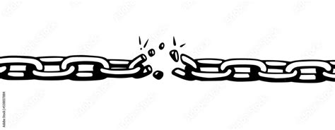 Broken chain with shatters as symbol of strength Vector Image - Clip Art Library