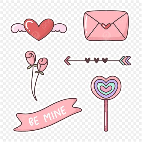 Romantic Valentine White Transparent Pink Romantic Love Sticker