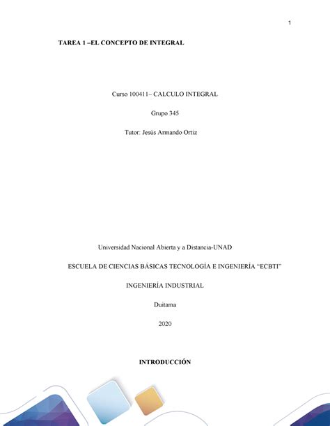 Tarea 1 El Concepto De Integral Sca Tarea 1 El Concepto De Integral