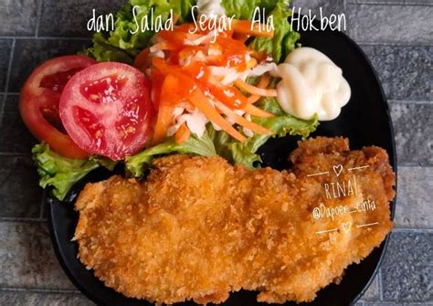 Resep Chicken Katsu Renyah Dan Salad Segar Ala Hokben Oleh Rina Cookpad