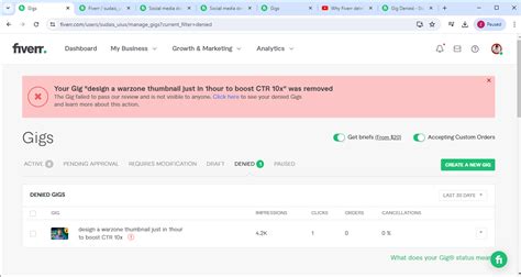 Gig Denied Problem Plz Help Me Gig Advice Fiverr Community