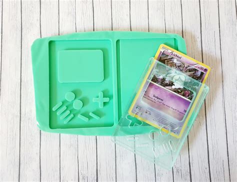 Silicone Mold Resin Gameboy Shaker For Trading Cards With Slot For