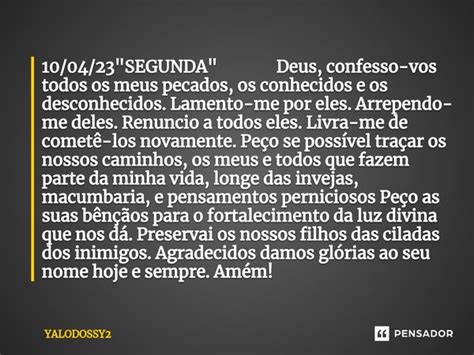 10 04 23 SEGUNDA Deus YALODOSSY2 Pensador