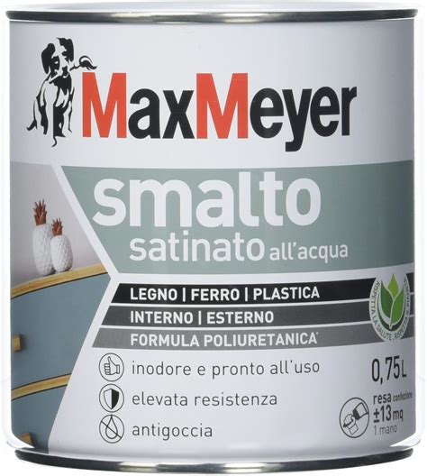 Maxmeyer Smalto All Acqua Poliuretanico Satinato Bianco 0 75 L Amazon