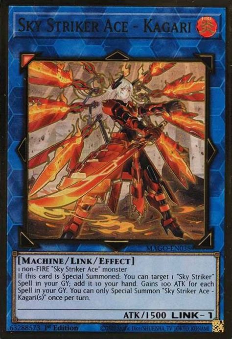 2020 YU GI Oh Maximum Gold Sky Striker Ace Kagari EN038 TCG VCP