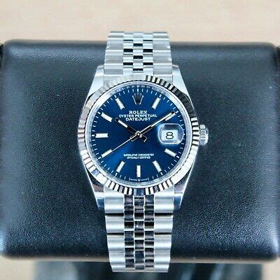 Rolex Datejust Jubilee Blue Dial White Gold Bezel B P Ebay