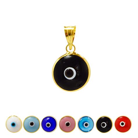 Buy Mizze Made For Luckgold Plated 925 Sterling Silver 10 Mm Round Glass Evil Eye Charm Pendant