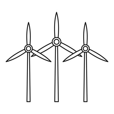 Wind Turbine Icon Outline Style Vector Art At Vecteezy