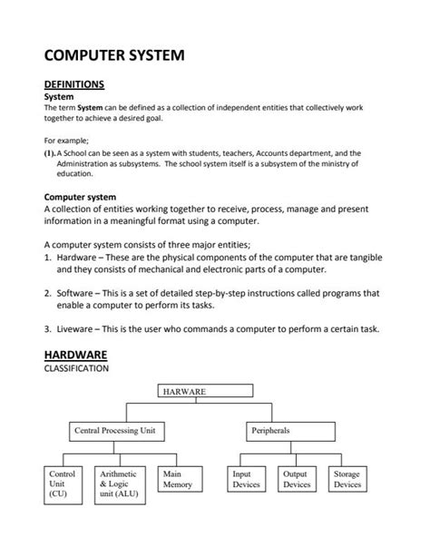 Form 1 Computer Systems Notes 7715