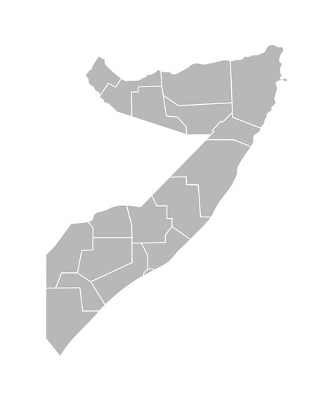 Isolated Illustration Of Simplified Administrative Map Of Somalia