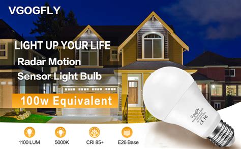 Amazon Vgogfly Radar Motion Sensor Light Bulbs A W Equivalent