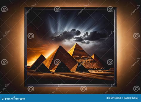 Ancient Egypt Pyramids Sunset Pyramid Stock Illustration Illustration