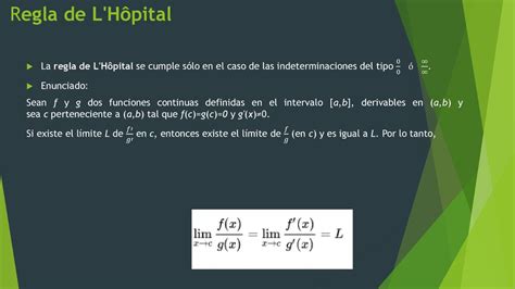 Regla De Lh Pital Ppt Descargar