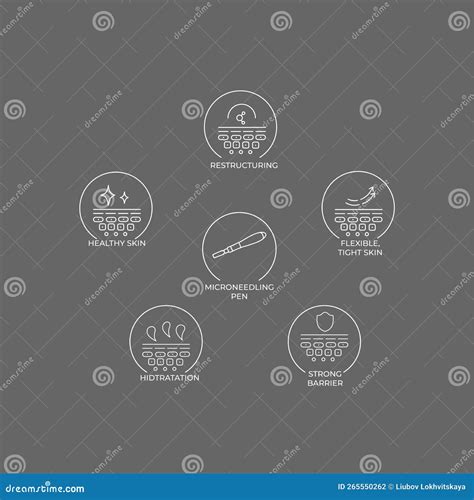 Derma Roller Dermapen Or Mesopen Line Icon For Face Treatment Vector