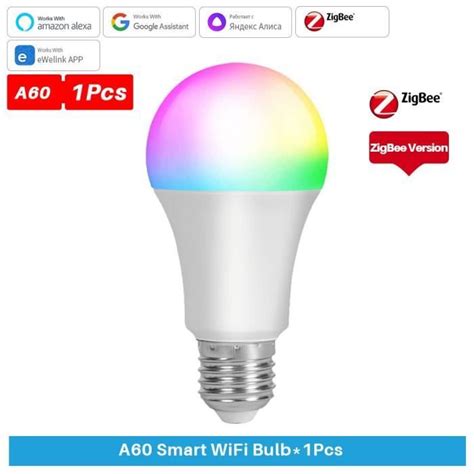 Ewelink Ampoule Led Intelligente Wifi Zigbee V Rgb Pour Google